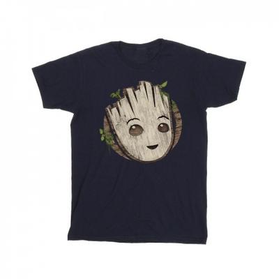 Хлопковая футболка с деревянной головой Girls I Am Groot