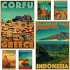 Vintage World Travel Poster Retro Kraft Wallpaper City Posters Modern Art Painting for Home Living Room Bar Cafe Hotel Decor
