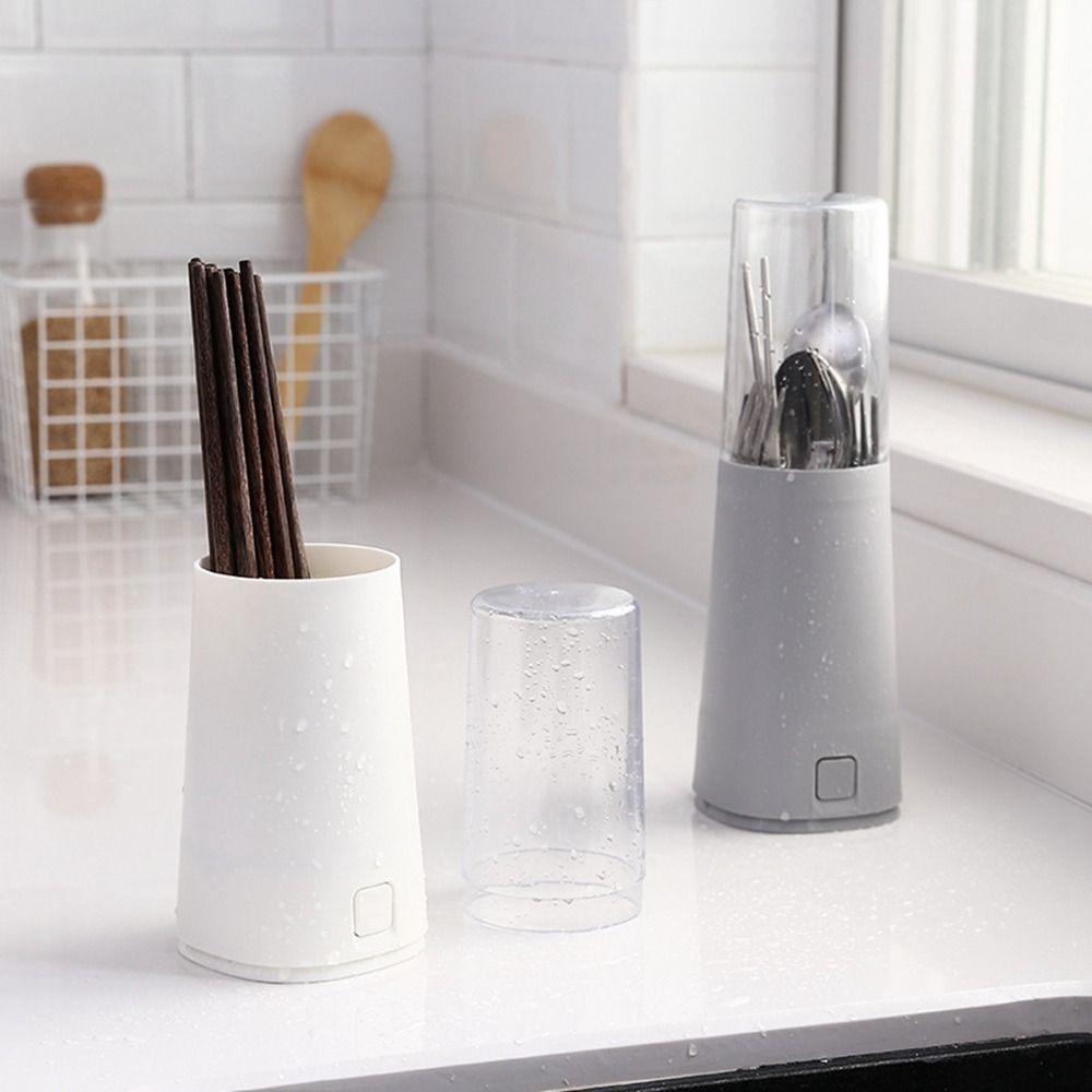 Plastic Cutlery Holder Dustproof Cutlery Storage Box Tableware Box Chopstick Cage  Fork