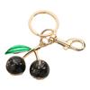 Sparkling 3D Cherry Charm Keychain Accessory Fashionable Fruit Shape Key Rings Portable Bag Decoration for Women