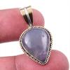 Natural Iolite Gemstone 925 Solid Sterling Silver Two Tone Pendant 1.25'' t5N76
