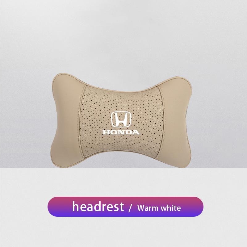 AUJ5 1Pcs Car Seat Headrest Leather Head Support Neck Pillow For Honda Civic Fit Jazz Accord Pilot CRV Odyssey Passport City Shuttle