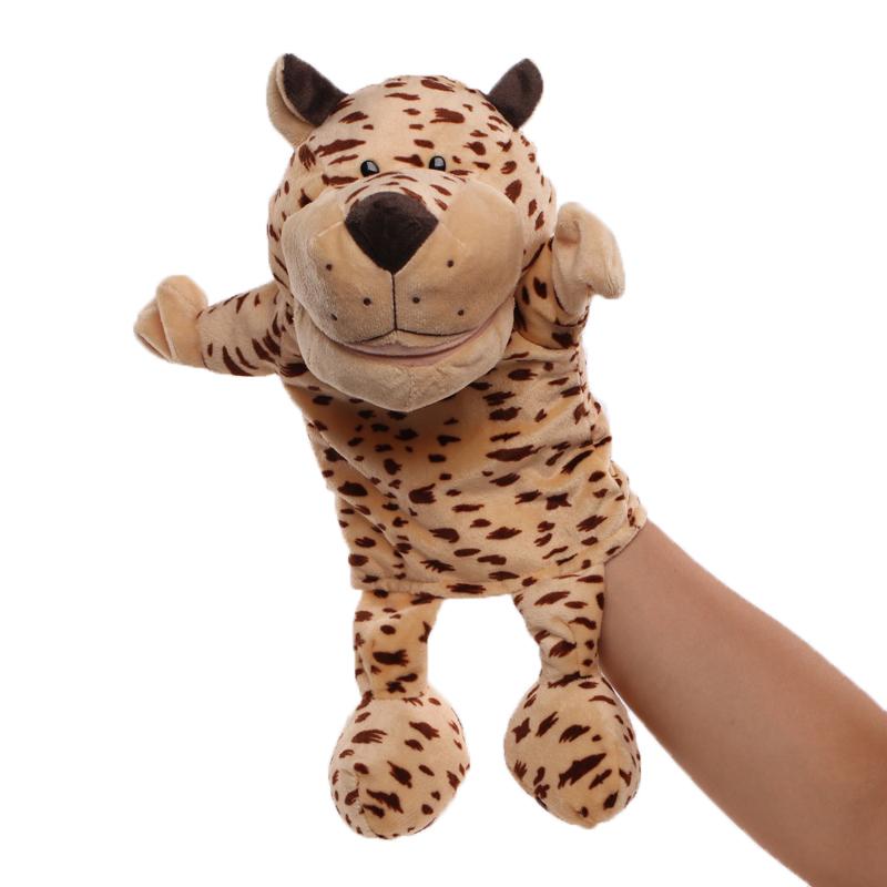 30cm Cartoon Animal Hand Finger Puppet Parent-child Game Plush Toys Doll Lion Elephant Deer Tiger Dog Pig Toy Children GIfts