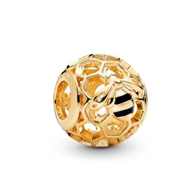 New Gold Plating Bee Family Tree Snake Pine Nuts Charms Beads Fit Original Pendant Bracelet Diy Fashion Woman Jewelry