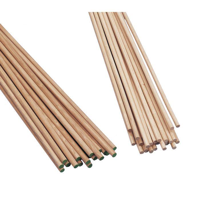 Baguettes rondes en hêtre 20mm ø, sans noeud, longueur 1 m - lot de 5