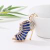 High Heels Keychain with Buckle Decorative Alloy Keyring Colorful Rhinestones Car Key Holder Backpack Accessories
