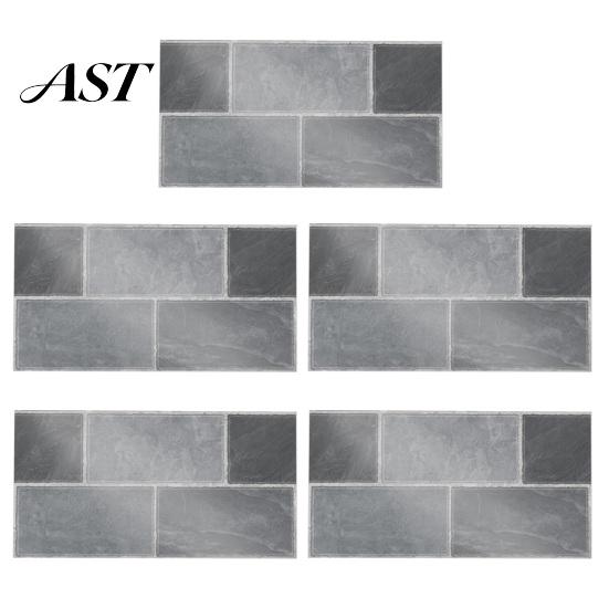 Peel Stick Tile Stickers 5Pcs Vintage Brick Stickers, Waterproof Oil?Proof Wallpaper, Flexible PVC Wall Tiles & Backsplash for Kitchen Living