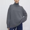 Winter Women's Versatile Solid Color Sweater Temperament Warm Women's High Neck Sweater Knitted Laydown Shirt