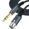 Twozoh XLR Female To TRS Cable Balanced Braided Stereo Jack 3 Pin XLR Microphone Cable 1/4 3M, 6.35mm (Professional/Hifi)