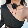 Винтажные аксессуары Y2K, романтическое готическое ожерелье с большой розой на ключице, ожерелье для женщин, женская мода, регулируемое колье-веревка