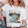 Летняя Мода Водные Приключения Женская Футболка С Коротким Рукавом Базовый Топ Милый Стиль Модный Принтованный Повседневный Топ для Женщин