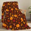 Fall Thanksgiving Throw Blanket Maple Leaf Pumpkin Flannel Print Blanket Super Soft Cozy Nap Blanket Perfect Home Gift for Her
