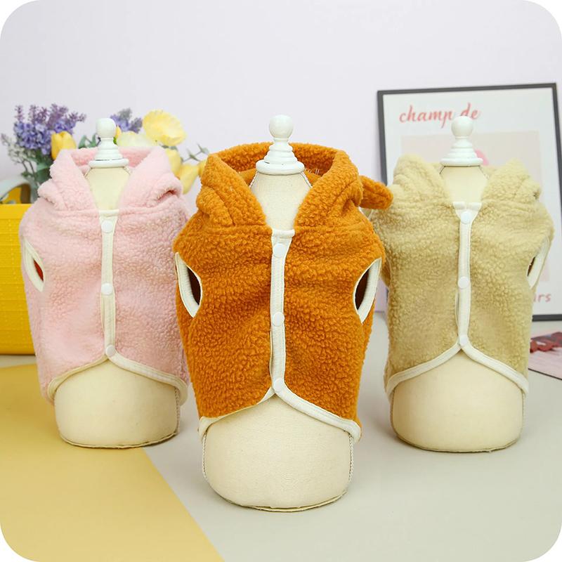 Winter Warm Dog Clothes Cute Fleece Dog Hoodies Dog Coat for Small Dogs Yorkshire Terrier Puppy Vest Jackets Pet Supplies