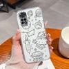 Для Redmi Note 11 11S 11T 12 12S Pro Plus Turbo Чехол для телефона Милый розовый узор с бантом Прозрачный силикон Высокое качество Противоскользящий чехол Для корпуса Redmi