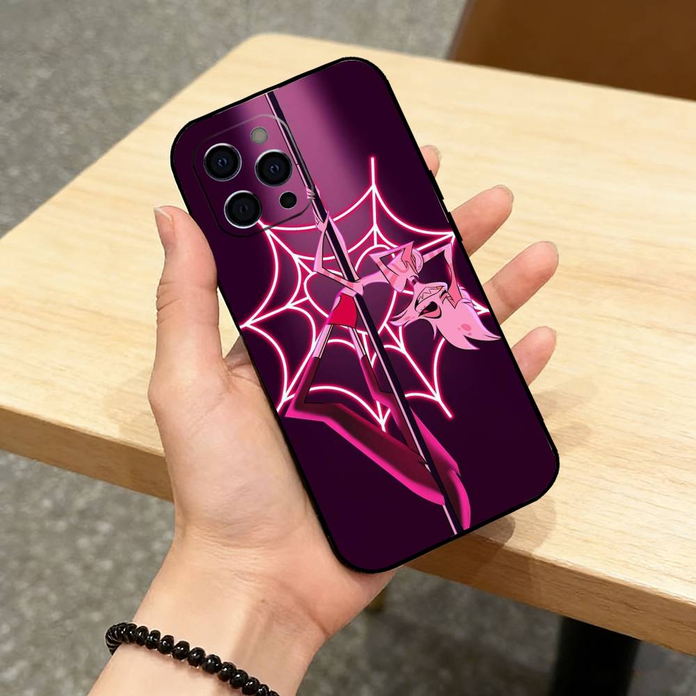 A-Angel Dust H-Hazbin H-Hotel Чехол для телефона для iPhone 17,16,15,14,13,12,11 Plus,Pro Max,XS,Мягкий силиконовый черный чехол