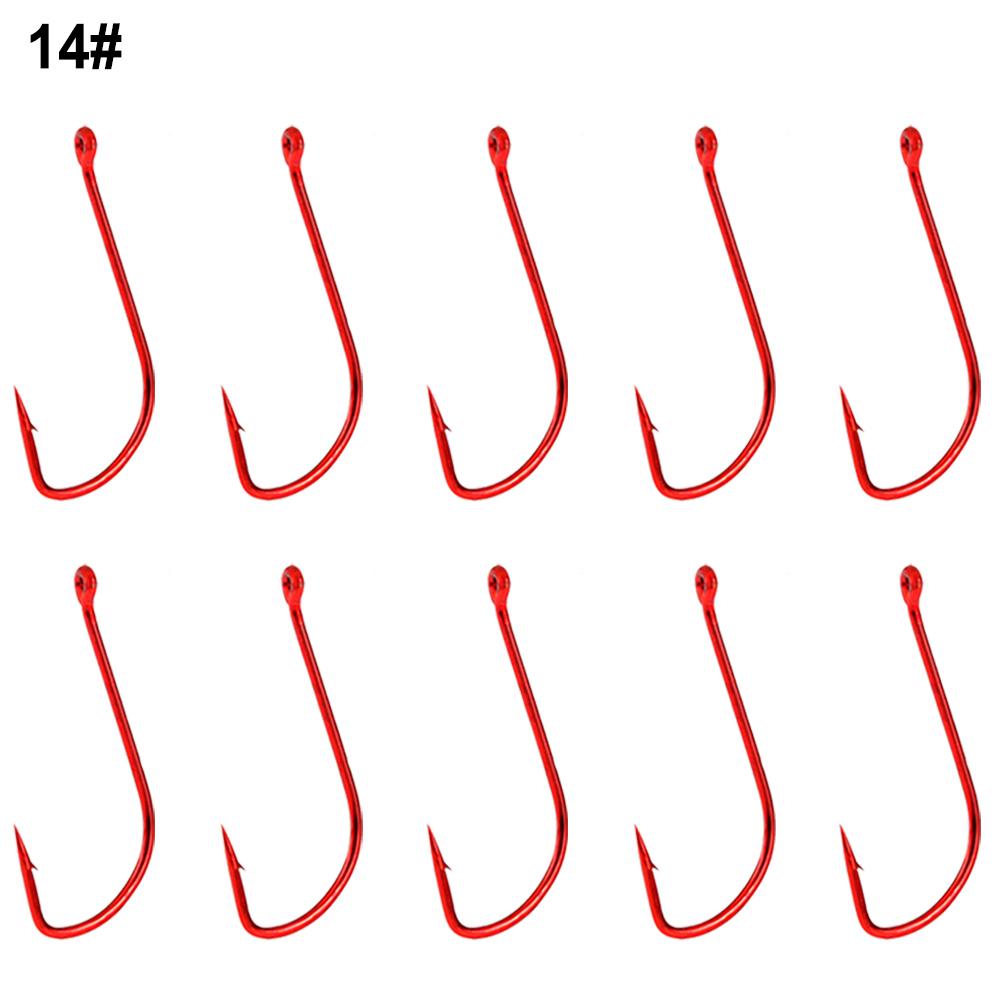 Красные 10 шт./пакет Крючки 11#/12#/13#/14# 6#/7#/8#/9#/10#
