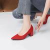 Fashion Pointed-toe High Heel Women's 2025 Spring and Autumn New Soft Knitted Breathable and Comfortable Rubber Soled Work Shoes