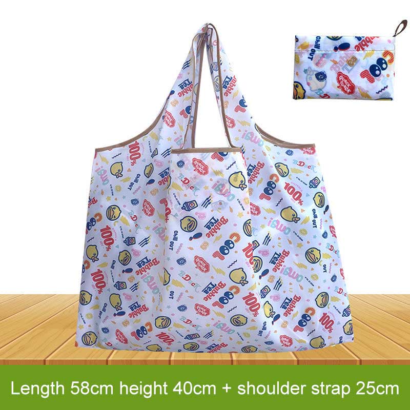 Large Capacity Portable Bags Supermarket Environmental Protection Shopping Bag Folding Waterproof Handheld Shoulder Storage Bag Load Capacity 20KG