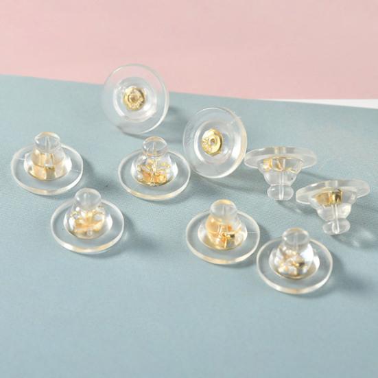 10Pcs Silicone Earring Backs Hypoallergenic Soft Clear Earring Backs Replacements Nickel Lead Free Double Safety Locking Earring Backs