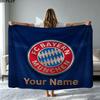 1PC FC Bayern Munchen Custom Name Patterned Flannel Blanket Suitable For All Seasons for Home Decor Warmth and Comfort Gifts Holiday Present