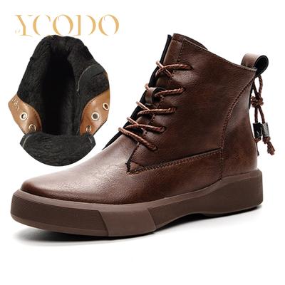 Осенние и зимние сапоги из натуральной кожи для девочек, студенческие кожаные сапоги, теплые удобные женские ботинки из воловьей кожи и кашемира