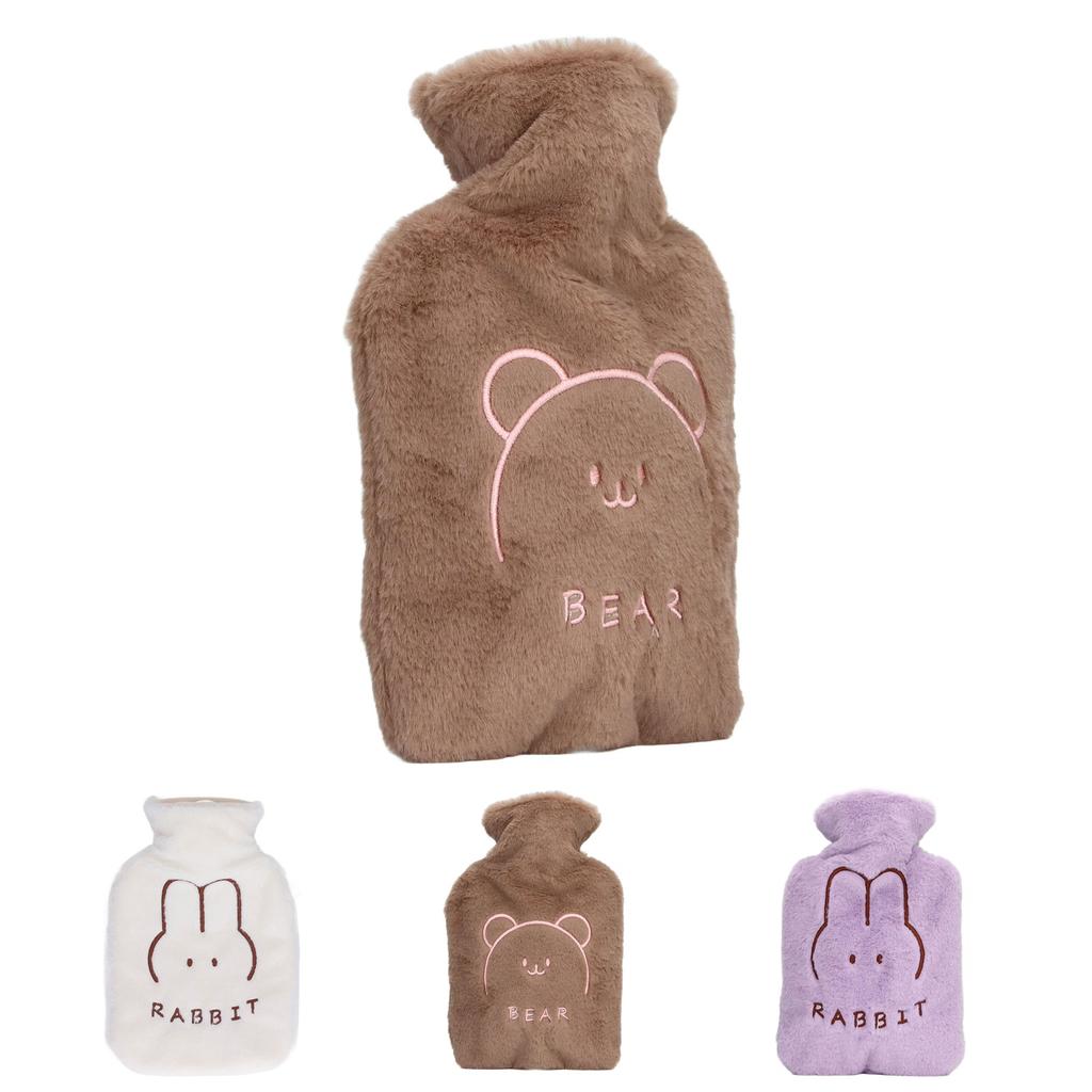 Бутылка для горячей воды 1 л симпатичный съемный плюшевый чехол утолщенный ПВХ анти ожоговый мешок для горячей воды для рук Be