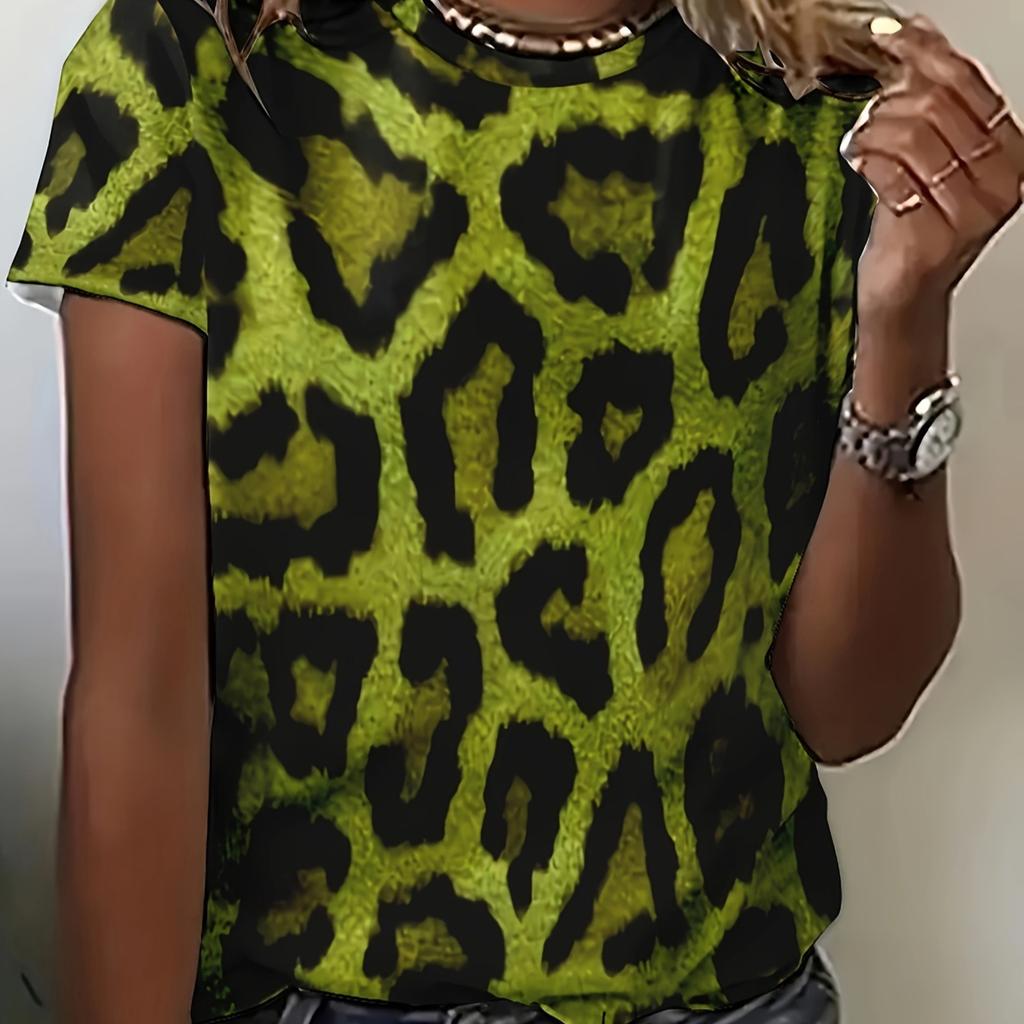 Летняя новая повседневная свободная женская футболка с 3D-принтом