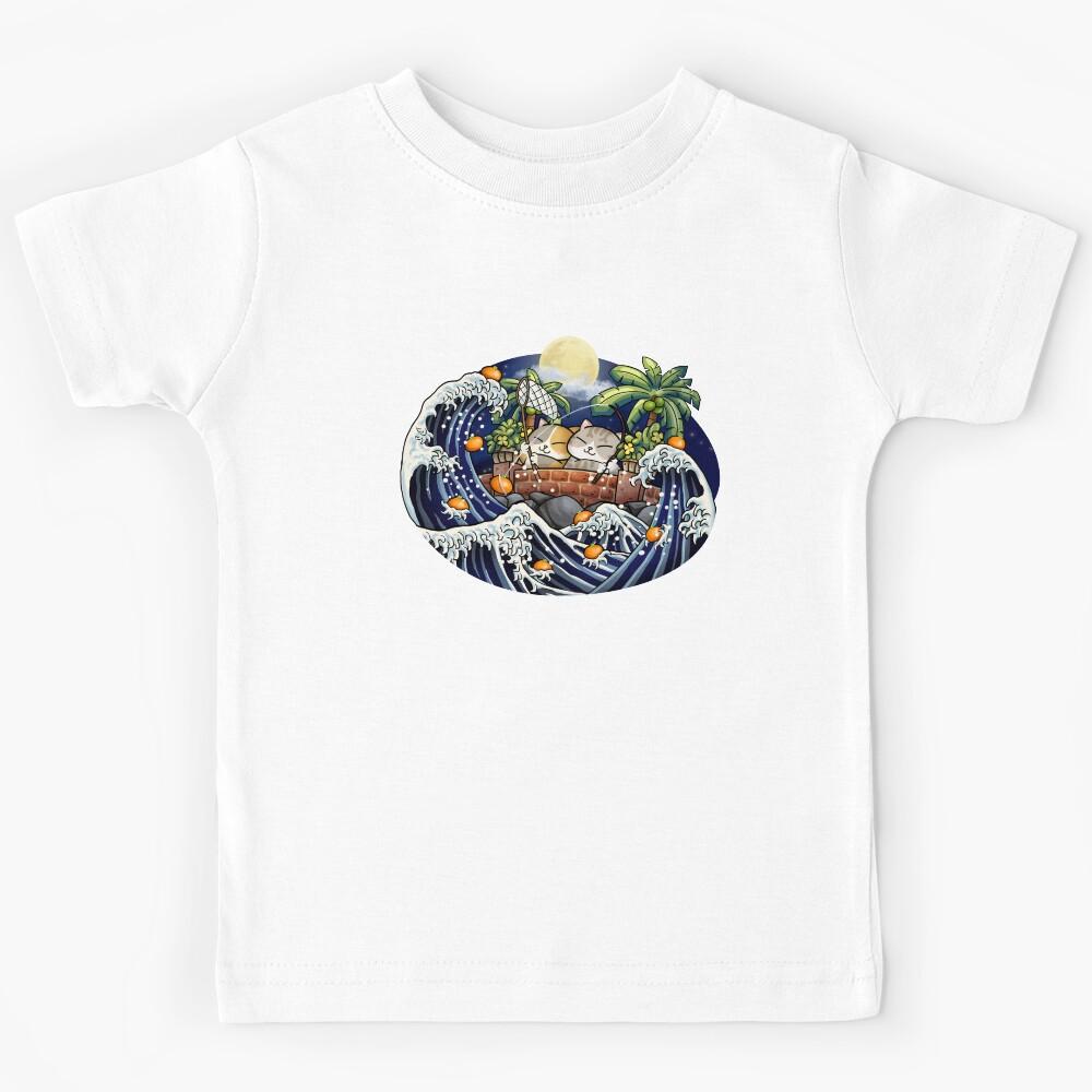 Chubby Cats Fishing Mandarin Orange Night Kids T-Shirt