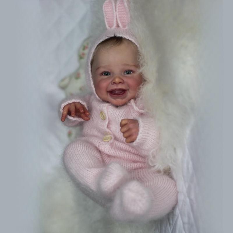 20 дюймов, 50 см, мягкие тканевые куклы-реборн, Харпер, милые улыбающиеся куклы для новорожденных с открытым ртом, детские игрушки для дома, детские куклы для детей от 3 лет и старше