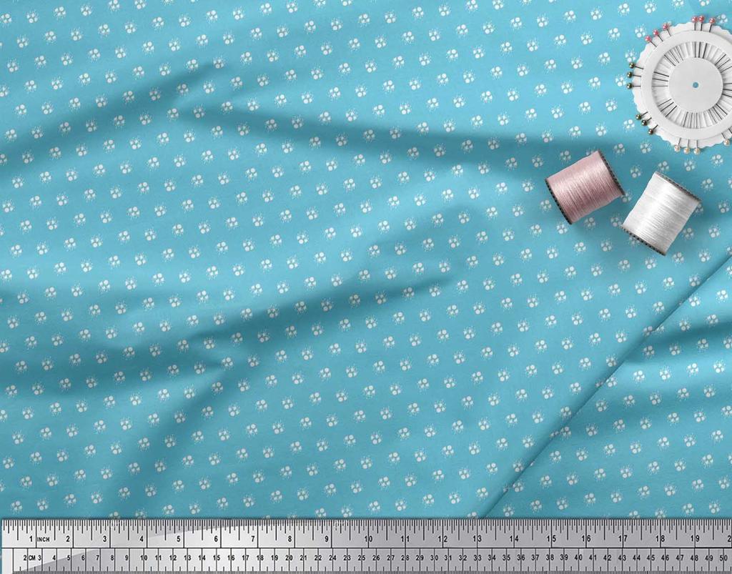 Soimoi Japan Crepe Satin Fabric Dot & Ikat Small Motif Shirting Print Fabric by the Metre 42 Inch