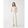 JUZUI Women's Jacquard Disc-Button 9/10 Wide-Leg Pants