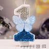 1st Birthday Candle Cake Topper Colours Creative Number 1 Candle Cute Blue Butterfly Digital Candle Birthday Wedding Party Decor