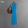 New Vintage Dress Senior Ice Silk Sleeveless Round Neck Slim Knit Mid-length Summer Sexy Base Dress