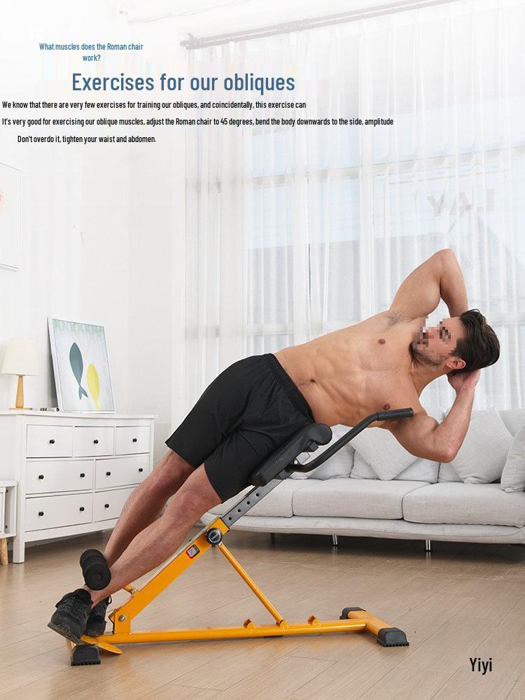 Foldable Adjustable Roman Chair & Dumbbell Bench for Leg & Back Muscle Fitness