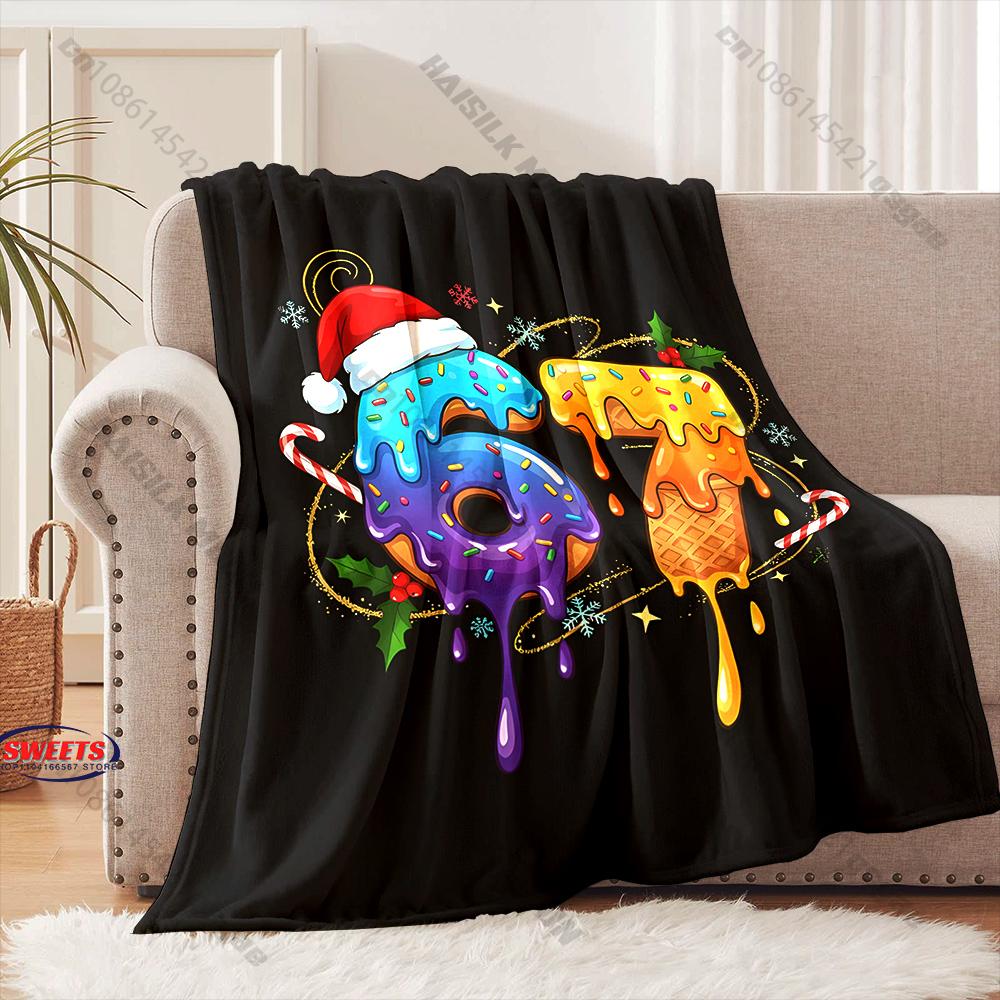 Bruh 67 Six Seven 6-7 Funny Brainrot Meme Print Blanket Home Bed Sofa Travel Blanket Sofa Bedding Cover Blanket Gift for Friends