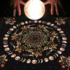 Divinations Tablecloth Moonphases Plant Astrologys Tarot Cards Tablecloth Altars Cloth Divinations Board Game Accessory