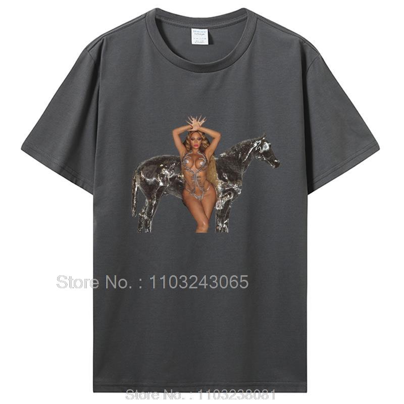 Retro Beyonce Renaissance Printed TShirt Pop Singer New Album Tshirt For Fans Cotton Unisex Women Unisex Tops Tee Streetwear