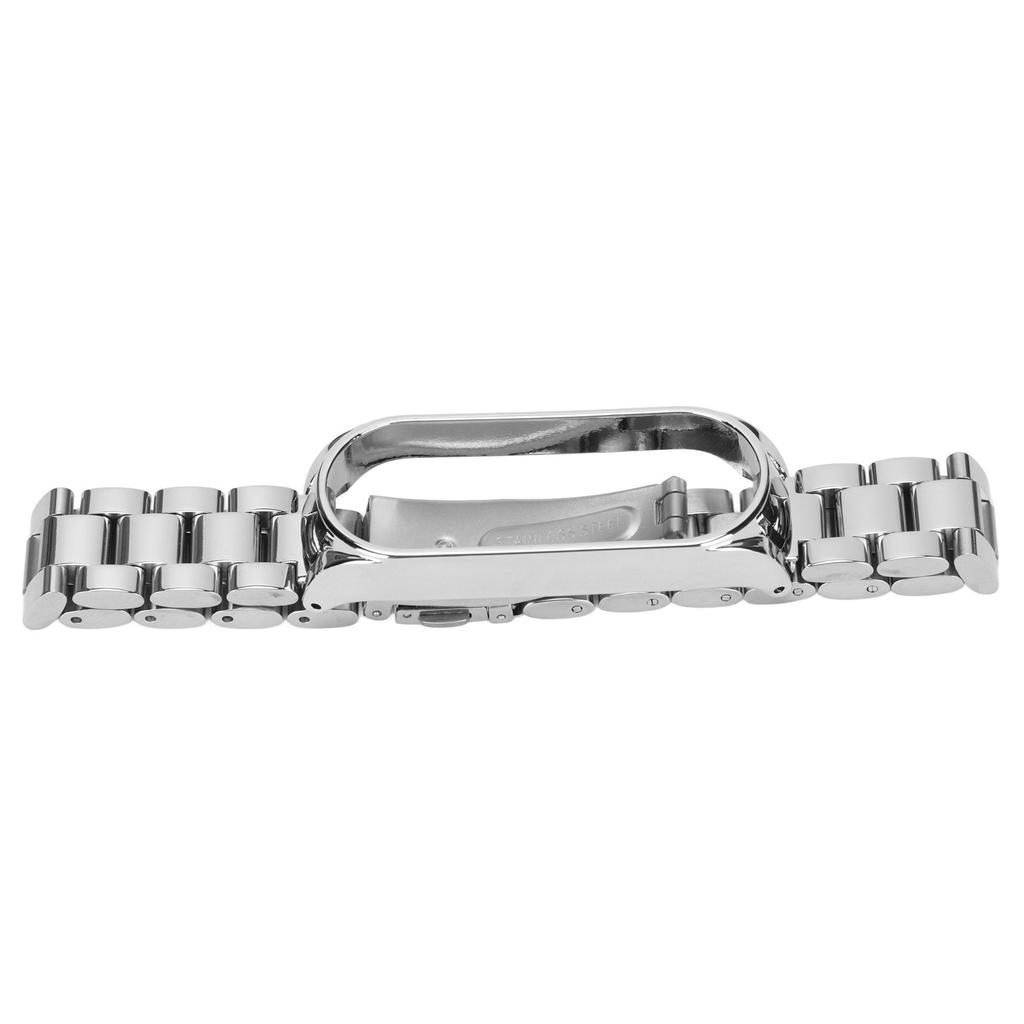 Smartwatch Wrist Band Strap Stainless Steel Anti Lost with Double Latch Folding Buckle for Mi Band 6Silver