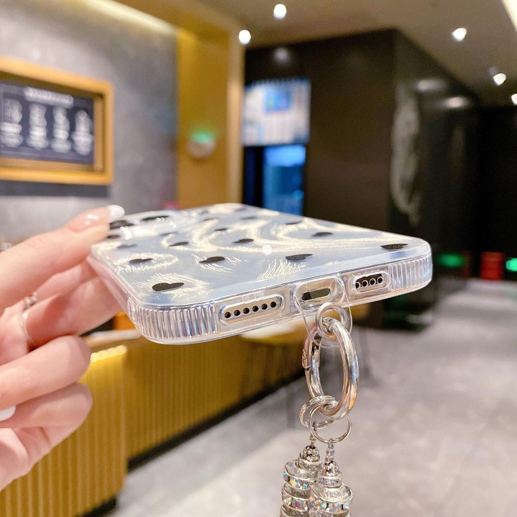 Перьевая пряжа Подходит для Apple 12 Весенне-летний защитный чехол 14 Цепочка X Полный экран Любовь 13 Жесткий Чехол для мобильного телефона Iphone15pro