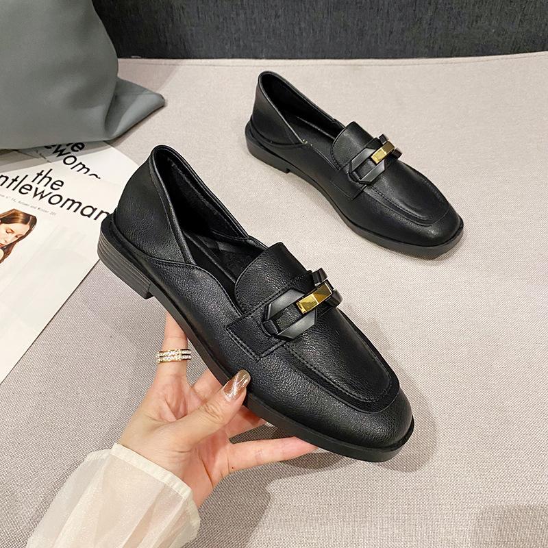 Женские лоферы на платформе 2025 весна на плоской подошве одинарная обувь британский стиль маленькие кожаные туфли женские 1025-25 ретро стиль