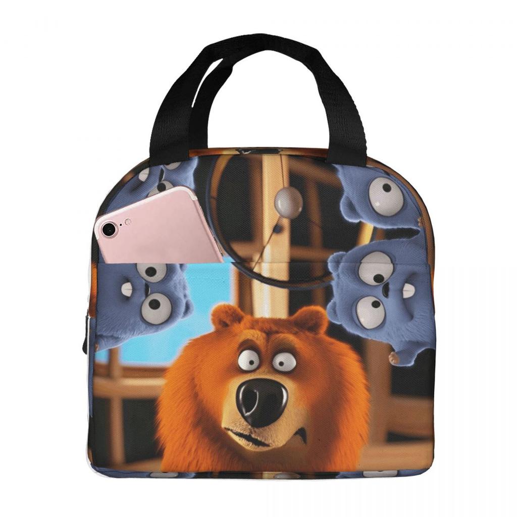 Grizzy And The Lemmings Cartoon Insulated Lunch Bag Food Bag Portable Cooler Thermal Bento Box For School Office