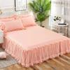 Elegant Princess Bed Skirt Non-slip Mattress Cover Ruffled Lace Bed Skirt Bedsheet Bed Cover Protector Home Bedspread Bed Skirt