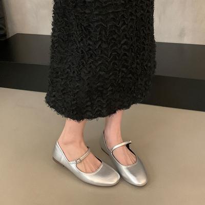 Мода 2025 Новые Неглубокие Женские Балетки Туфли Женские С Круглым Носком Модная Обувь с Ремешком и Пряжкой Мэри Джейн Женские Балетки