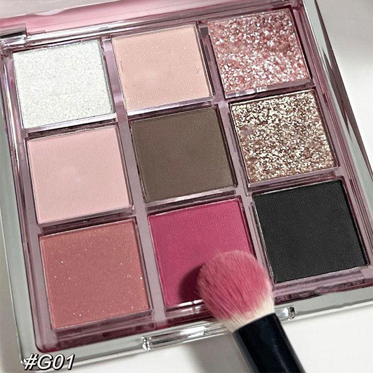 Палитра теней для век Punk Smokey Matte Glitter с 9 холодными тонами