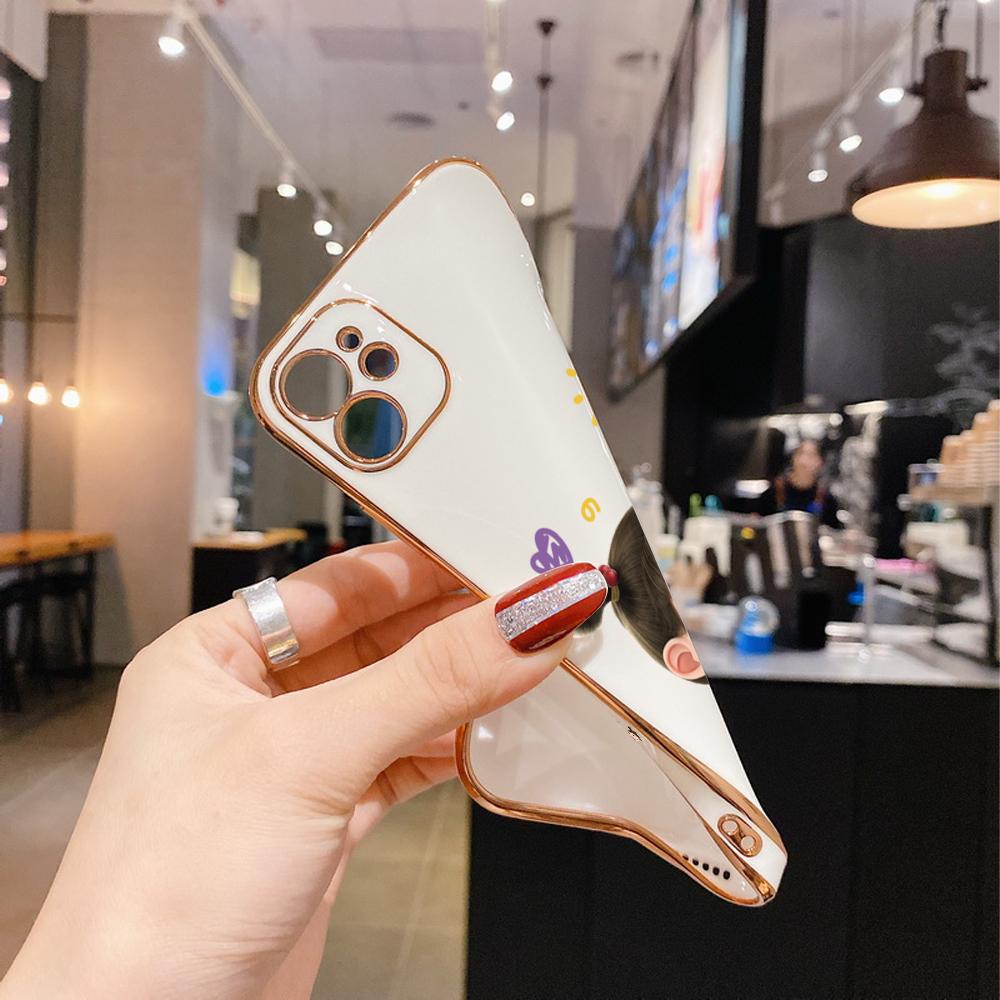 Для iPhone 16 15 Max Samsung S24 S23 Plus A15 A35 A53 A73 Xiaomi 11T 12T 13T Redmi 13C милый мультяшный узор для девочек полный защитный чехол для объектива