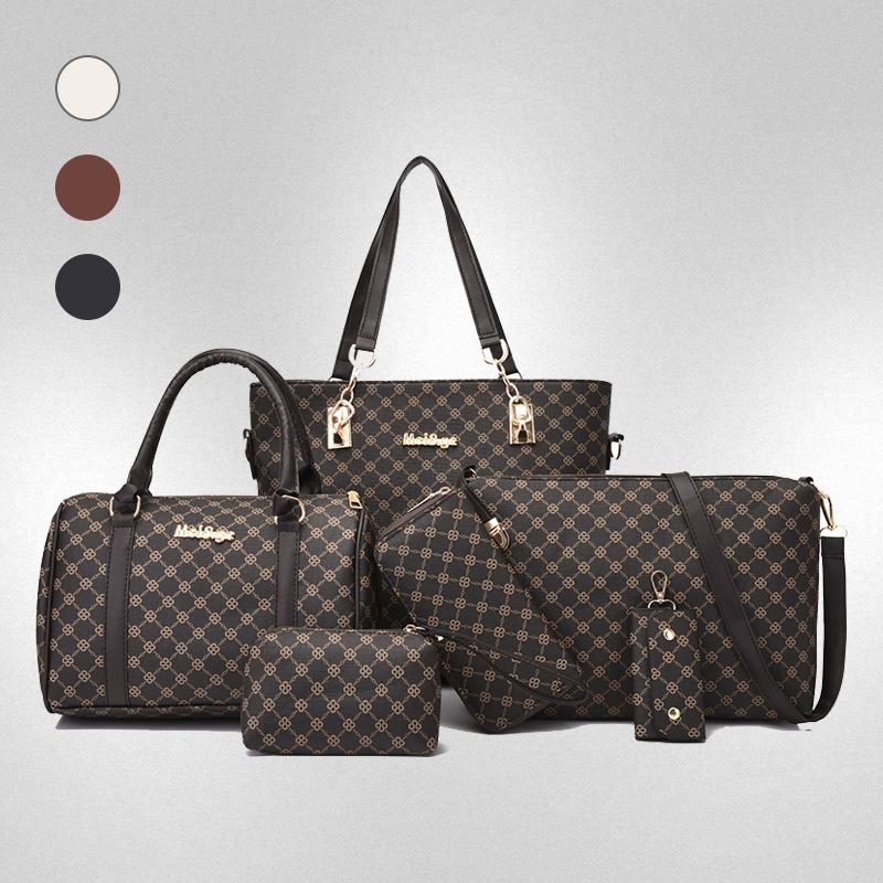 Женская сумка новая ретро мода тисненная сумочка темперамент наплечная сумка модная сумка для ребенка и мамы набор из шести предметов