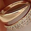 Women Finger Ring Opening Adjustable Shiny Rhinestones Stackable Finger Band Polished Party Wedding Ring Jewelry Accessory