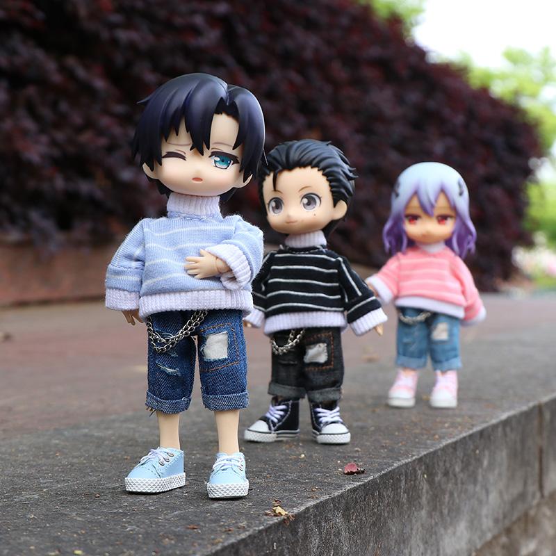 Одежда для кукол ob11 Baby Clothes For Baby Chain Jeans Pants Liquor Bar And Jeans Furniture For Dolls 1/12 Cool Anime High Quality Toy Accessoriess