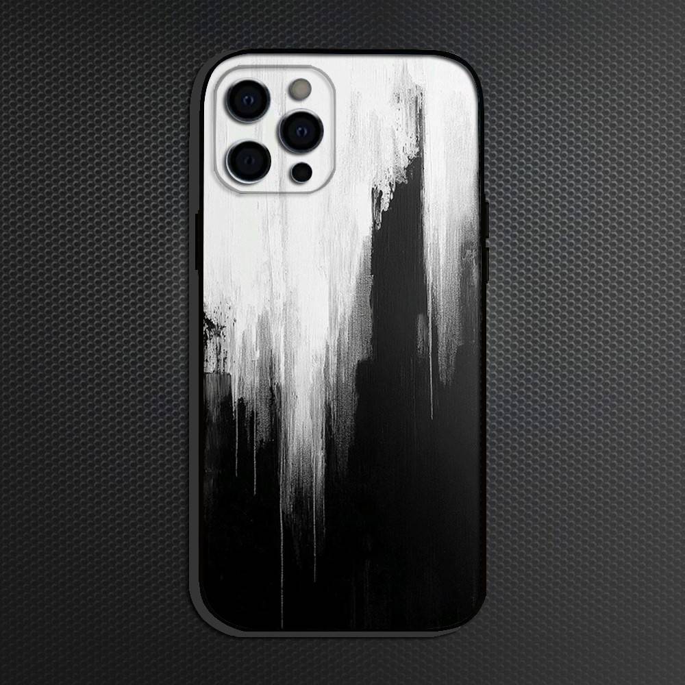 minimal black and white design Phone Case For iPhone 16,15,14,13,12,11 Plus,Pro Max, Others Soft Black Cover