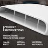 KATUR Universal Car Decorative Air Flow Intake Hood Scoop Vent Turbo Bonnet Cover White